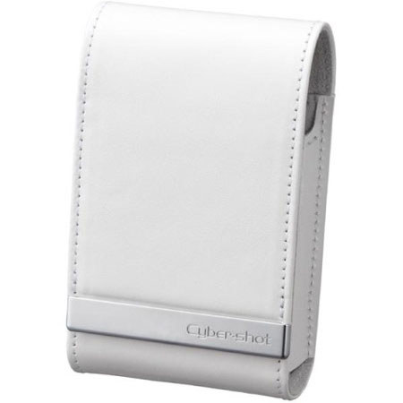Sony LCS-THM/W Leather Flip-Top Carrying Case f/T-Series Cyber-Shot -White