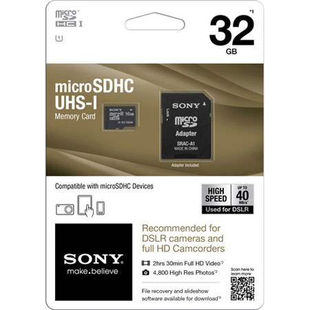 Sony 32GB Class 10 UHS1 High Speed microSD Card