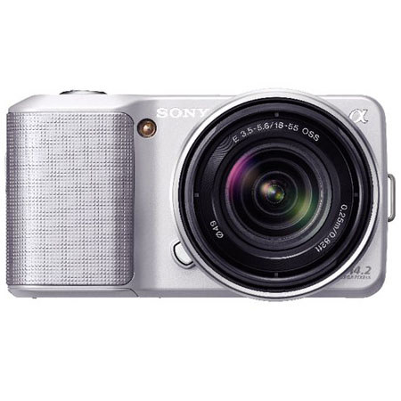Sony Alpha NEX-3 14.2MP Digital Camera Lens 18-55mm, Silver