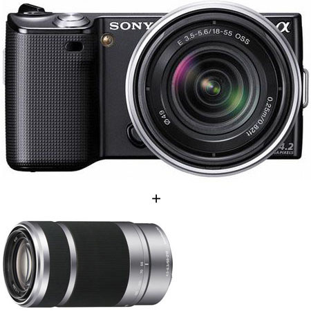 Sony Alpha NEX-5 Camera,Black with 18-55mm & 55-210mm