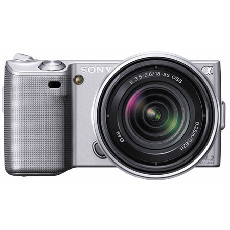Sony Alpha NEX-5 Camera Lens Kit 18-55mm, Silver w/8GB SD, Case