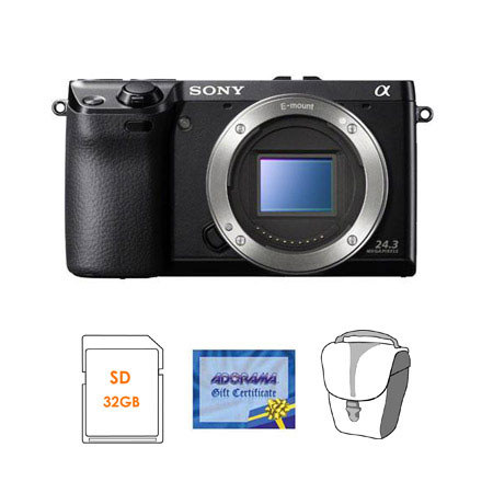 Sony Alpha NEX-7 Camera Body,Bundle w/Lowepro Rezo TLZ-20 Holster,Sony SDHC 32GB