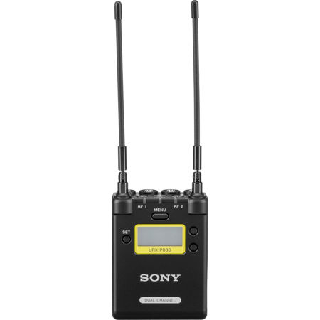 Sony URX-P03D 2-Channel Portable Wireless Receiver for UWP-D Microphone System, Dynamic Switching Diversity, UHF Channels 25/36: 536 to 608MHz