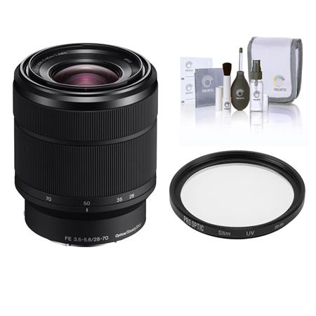 Sony FE 28-70mm f/3.5-5.6 OSS Lens for Sony E, Bundle with 55mm UV Slim  Filter, Cleaning Kit