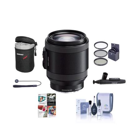 Sony E PZ 18-200mm f/3.5-6.3 OSS Lens for Sony E, Black w/PC Software & Acc Kit