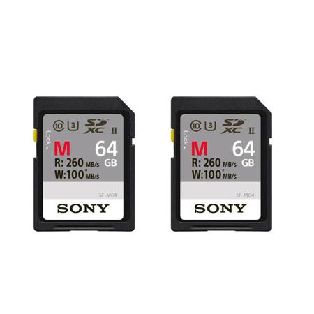Sony 64GB SF-M Series UHS-II U3 Class 10 SDXC Memory Card - 2 Pack