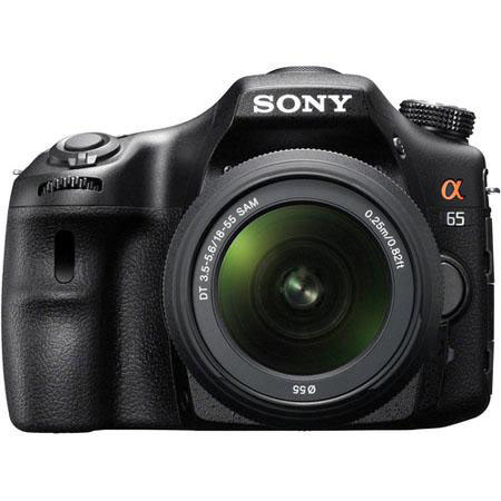 Sony Alpha DSLR SLT A65 Digital Camera w/Sony DT 18-55mm & 55-200mm
