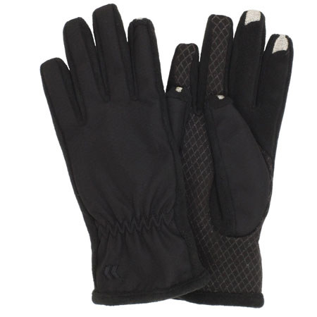 Isotoner Women's smarTouch 2.0 Matrix Nylon Gloves, Medium/Large, Black