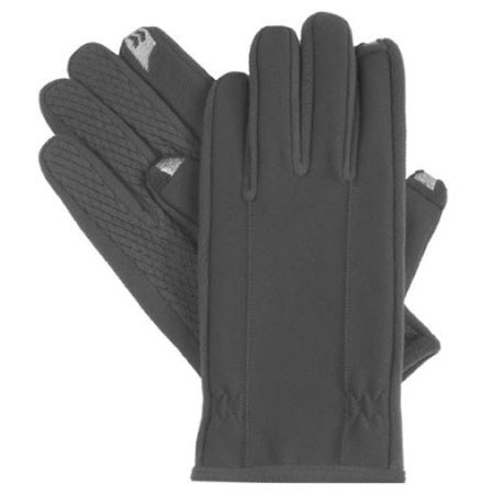 Isotoner Smartouch Men's Gloves, Medium, Black, Pair