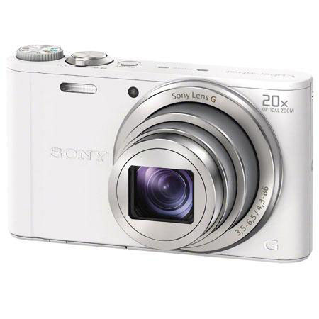 Sony DSC-WX300 Camera, White, Bundle w/16GB Card, Reader, Spr Batt, 3YR Warranty