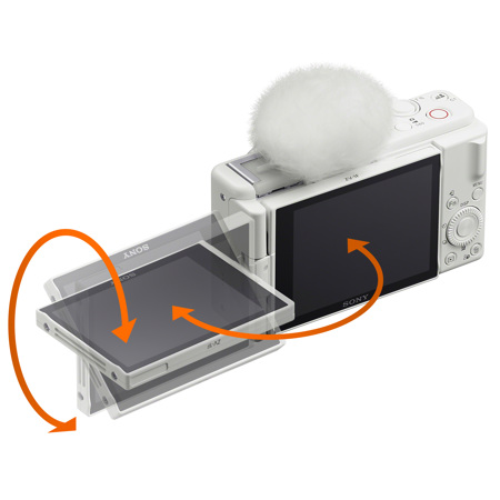 Sony ZV-1F Vlogging Camera, White with Accessories Kit ZV1F/W AK