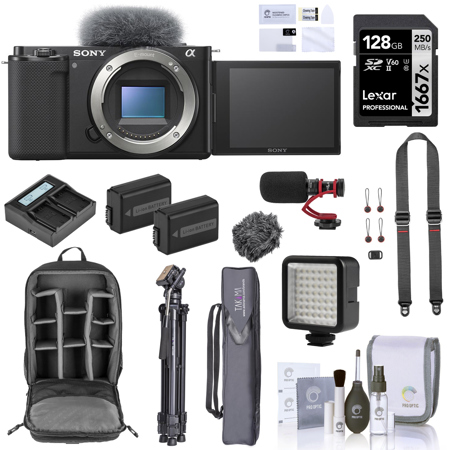 Sony ZV-E10 APS-C Mirrorless Interchangeable Lens Vlogging Camera with  16-50mm Lens, Black - Bundle with 64GB SD Card, Shoulder Bag, 40.5mm Filter  Kit