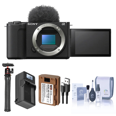Sony Alpha ZV-E10 II Camera, Black,w/Extra Battery,Charger w/Plate,Tripod