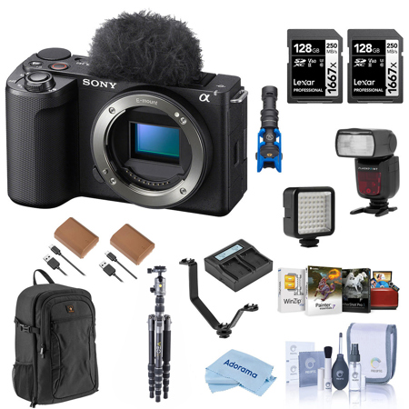 Sony Alpha ZV-E10 II Mirrorless Camera, Black with Complete Kit