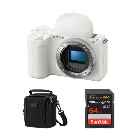 Sony Alpha ZV-E10 II Mirrorless Camera, White with Included Value
