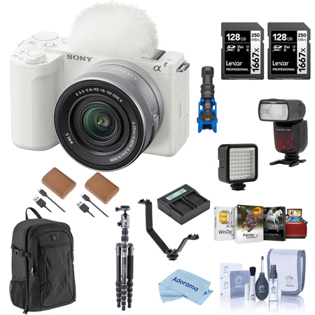 Sony Alpha ZV-E10 II Mirrorless Camera, White with Complete Kit