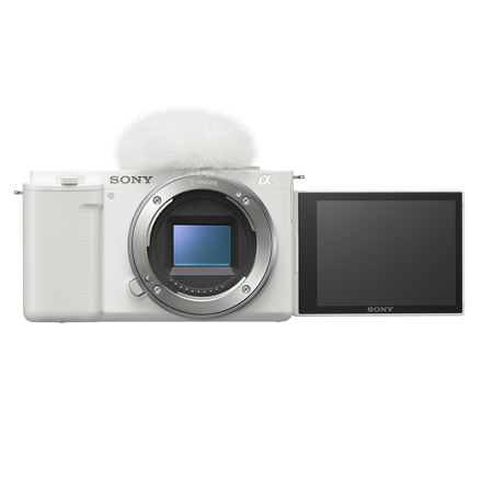 Sony ZV-E10 Mirrorless Camera, White with ACCVC1 Vlogger Accessory