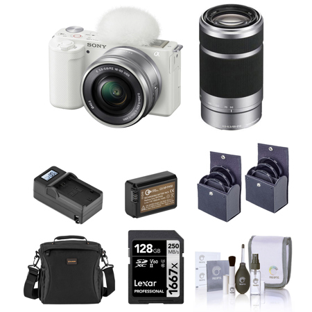 Sony ZV-E10 APS-C Mirrorless Interchangeable Lens Vlogging Camera with  16-50mm Lens, Black - Bundle with 64GB SD Card, Shoulder Bag, 40.5mm Filter  Kit