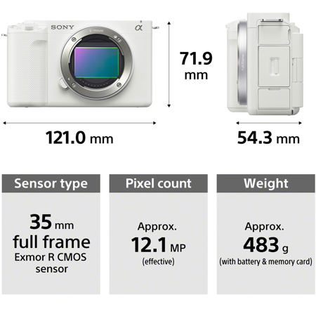 Sony ZV-E1 Mirrorless Camera, White ILCZV-E1/W - Adorama