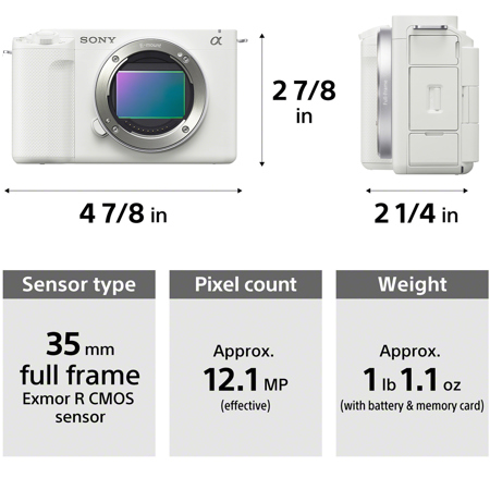 ソニー ZV-E1ホワイト Sony ZV-E1 Mirrorless Camera with 28-60mm Lens (White) by