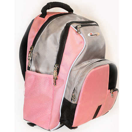 iSafe Built-in Alarm School Backpack, Pink with Gray