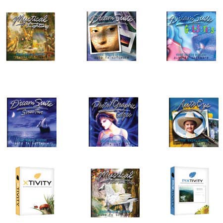 Auto FX Product Line Bundle Software, Full Version PG Edges 6.0, DreamSuite Series, AutoEye 2.0, Mystical Lighting, Xtivity & Pixtivity, for Windows