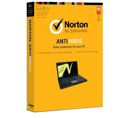 Norton Antivirus 2013 Software, 3 Users, Compatible with Windows Vista/XP/7/8