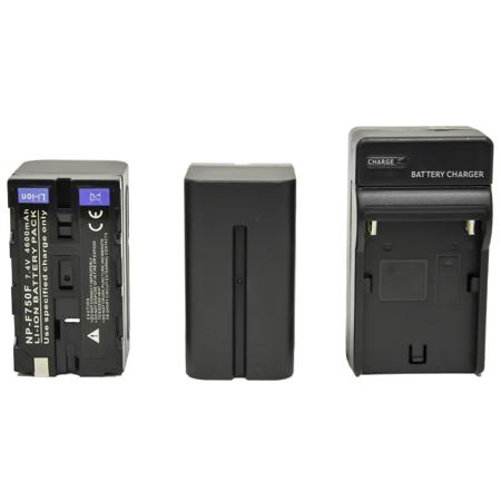 Intellytech 2x L-Series NP-F750 7.4V 4600 mAh Battery with Charger Kit