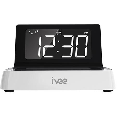 Ivee Digit Flex Voice-Activated Clock Radio, White