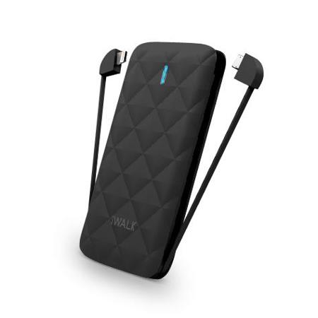 iWalk Duo UBO3000 3000mAh Rechargeable Backup Battery, Black