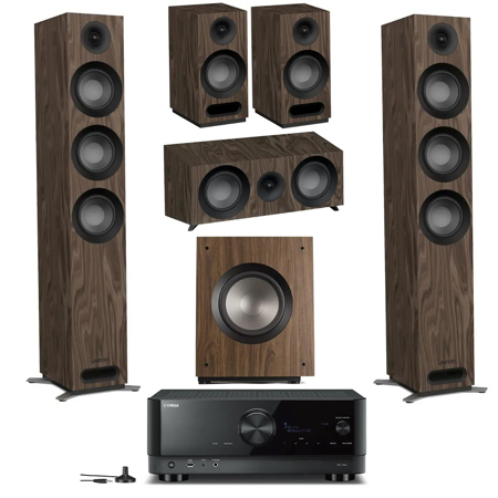 Jamo Studio Series 5.1 Channel Home Theater System, Bundle with Yamaha RX-V6A 7.2-Channel AV Receiver, Walnut