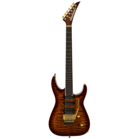 Jackson Pro Plus Series Soloist SLA3Q Electric Guitar, Amber Tiger Eye