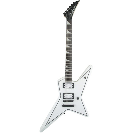 Jackson JS Gus G. Star JS32 Electric Guitar, Satin White with Black Pinstripes