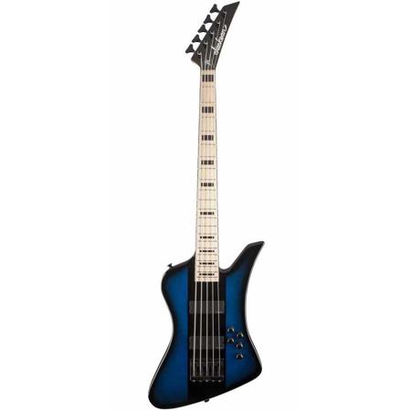Jackson David Ellefson Kelly Bird V String Electric Bass Guitar,Maple,BlueStripe