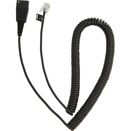 Jabra Quick Disconnect to Modular RJ-10 Extension Coiled Cord, 6.6'