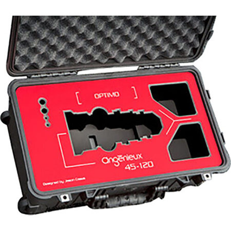 Jason Cases Hard Case with Laser-Cut Foam for Angenieux Optimo 45-120mm Lens, Red overlay