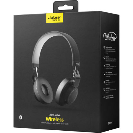 Jabra Move Wired/Wireless Omni-Directional Stereo Headphones with Mic, Black