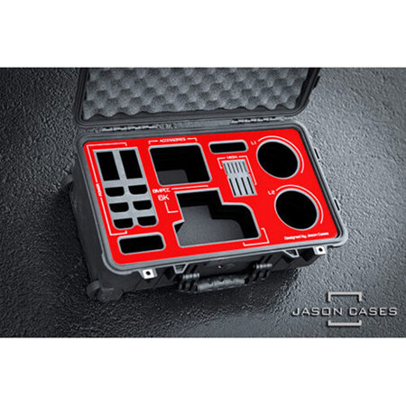 Jason Cases Hard Case with Laser-Cut Foam for  BMPCC 6K, Red Overlay
