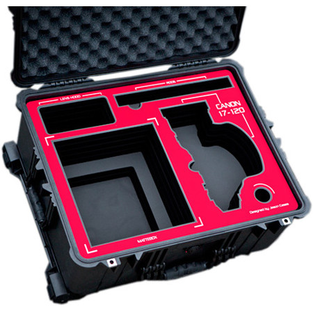 Jason Cases Protective Case for Canon 17-120mm Lens and Matte Box, Red Overlay