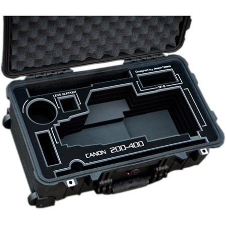 Jason Cases Protective Case with Foam for Canon 200-400mm Lens, Black Overlay