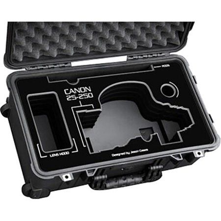 Jason Cases Hard Case with Laser-Cut Foam for Canon 25-250mm Lens, Black Overlay