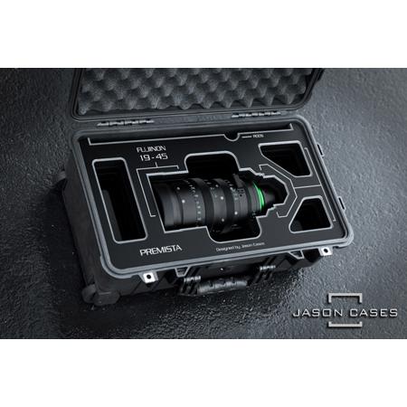 Jason Cases Wheeled Hard Case w/Foam for Fujinon Premista 19-45mm, Black Overlay