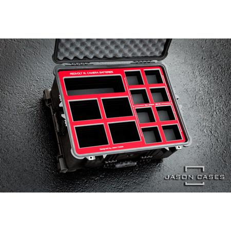 Jason Cases Wheeled Hard Case w/Foam for 8x Red Redvolt XL Battery & 4x Charger