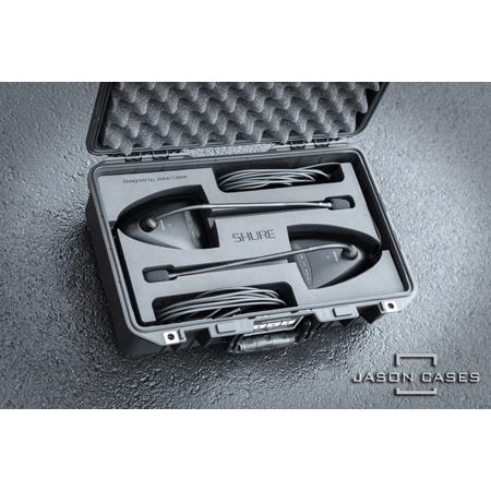 Jason Cases Hard Case with Laser-Cut Foam for 2x Shure MX412 Microphone