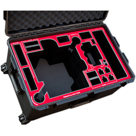 Jason Cases Protective Pelican Case for Freefly MoVI M10 Gimbal Stabilizer with Cage, Laser-Cut Foam, Red Overlay
