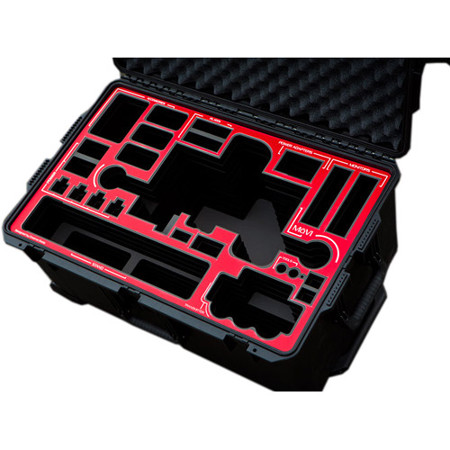 Jason Cases Protective Pelican Case for Freefly MoVI M10 Gimbal Stabilizer, Laser-Cut Foam, Red Overlay