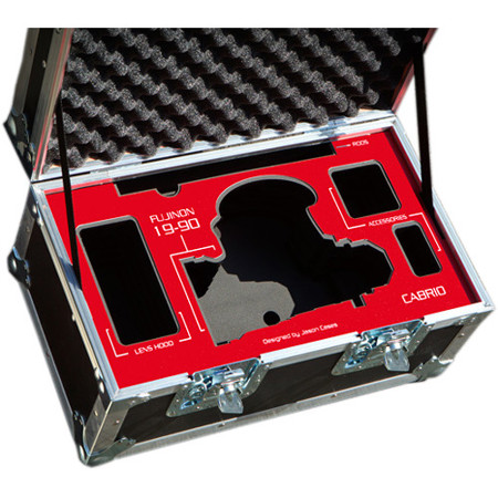 Jason Cases Protective Case for Fujinon 19-90mm T2.9 Cabrio Hard Lens, Red Overlay