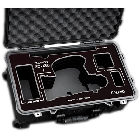 Jason Cases Protective Case for Fujinon 20-120mm T3.5 Cabrio Lens, Black Overlay