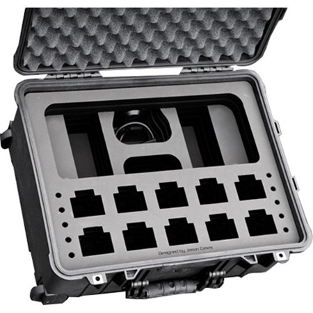 Jason Cases Case with Laser-Cut Foam for Ten Motorola CP200D Radios with Antennas & 6-Position Multi-Unit Charger