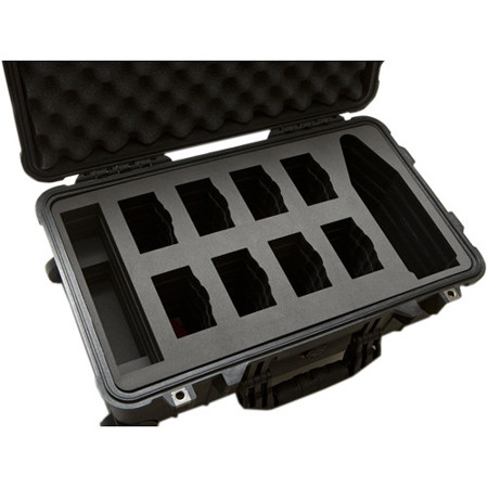 Jason Cases Case with Laser-Cut Foam for 8x RED V-Mount Batteries and Charger